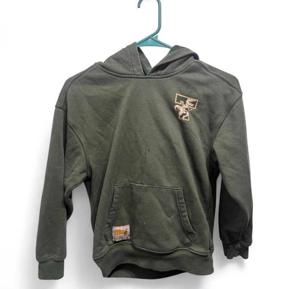 365 Kids From Garanimals Green Dinosaur Pullover Hoodie Size 10 Boys